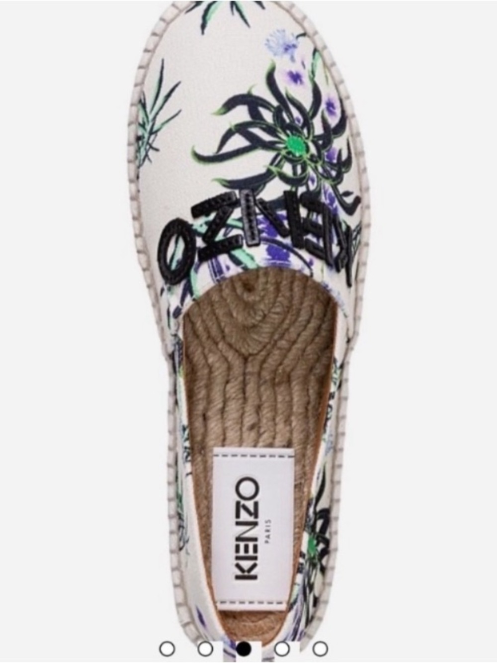 Kenzo Cream Espadrille with Purple tropic Floral size US 8 EU 40